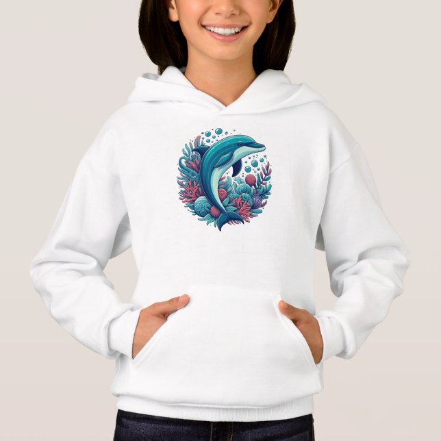 Cute, kustnära/nautiska delfiner t shirt (Framsida)