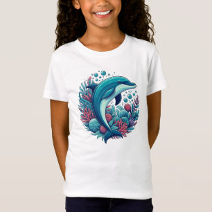 Cute, kustnära/nautiska delfiner t shirt