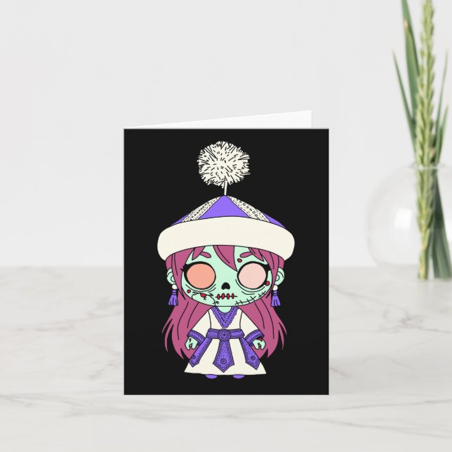 Cute Kyrgyz Zombie Anteckningskort (Framsida)