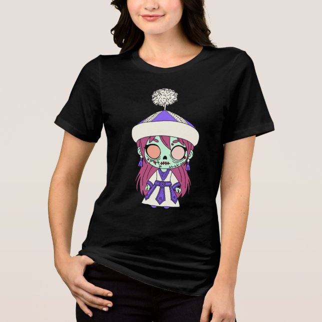 Cute Kyrgyz Zombie T Shirt (Framsida)