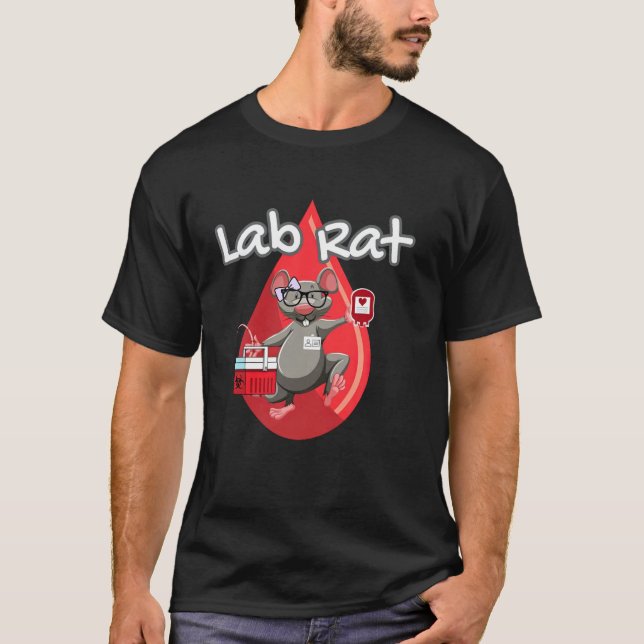 Cute Lab Råtta Blood Bank Medicinsk tekniker Scien T Shirt (Framsida)
