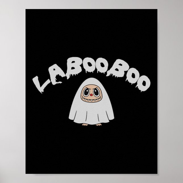 Cute Laboo Boo Ghost Halloween för Vuxnor och barn Poster (Framsidan)