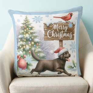 Cute Labour Retriever God jul Puppy Hund Kudde