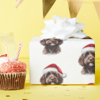 Cute Labradoodle med Santa Hat Presentpapper
