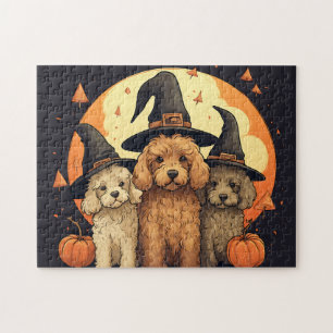 Cute Labradoodles Hund/Halloween Pussel