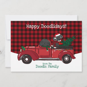 Cute Labradoodles Red jul Lastbil Julkort
