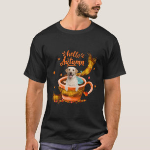 Cute Labrador Coffee Kopp Hej Autumn T Shirt