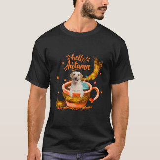 Cute Labrador Coffee Kopp Hej Autumn T Shirt