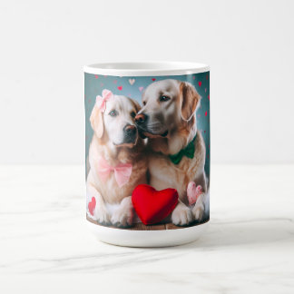 Cute labrador couple valentine's day kaffemugg