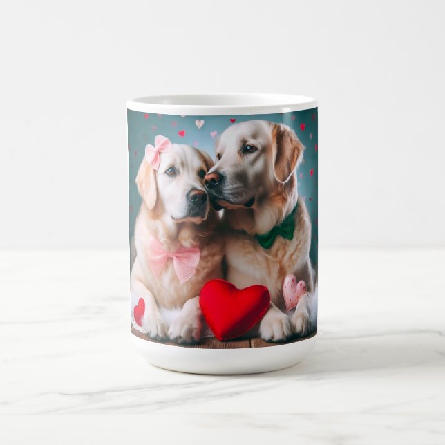 Cute labrador couple valentine's day kaffemugg (Center)