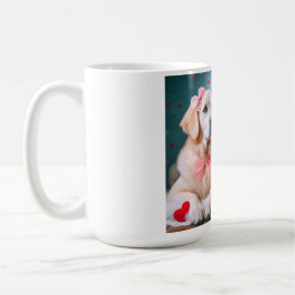 Cute labrador couple valentine's day kaffemugg