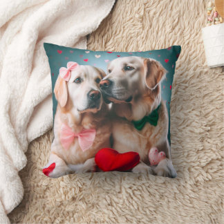 Cute labrador couple valentine's day kudde