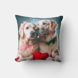 Cute labrador couple valentine's day kudde