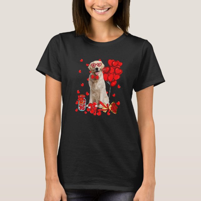 Cute Labrador Dog Funny Heart Valentine's Day Dog  T Shirt (Framsida)