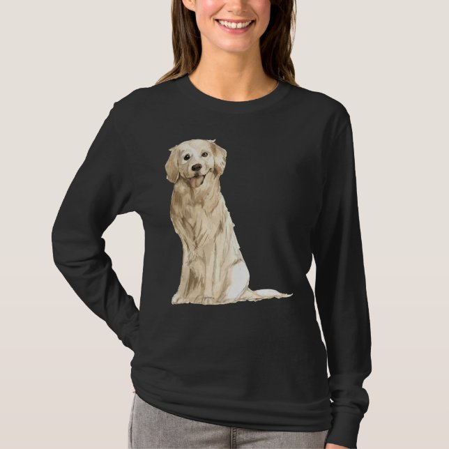 Cute Labrador Golden Retriever T Shirt (Framsida)