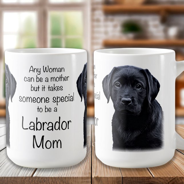 Cute Labrador Hund Mamma Svart lab mariy Kaffemugg (Skapare uppladdad)