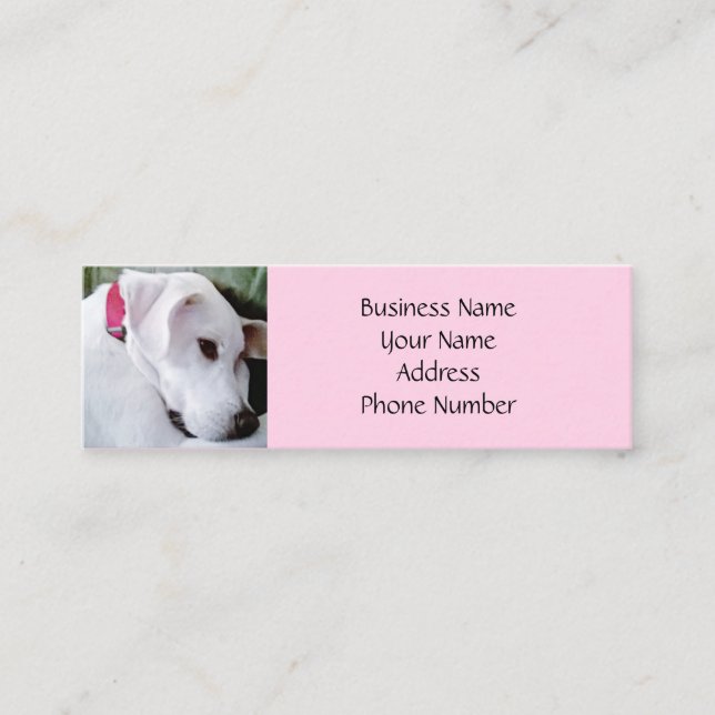 Cute Labrador Mix Hund Rosa Elegant Mini Visitkort (Framsida)