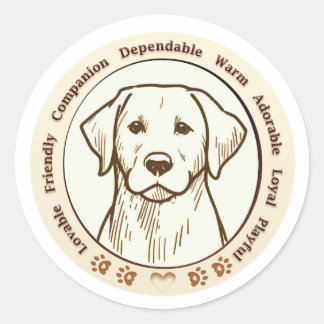 Cute Labrador Retriever Digital Sticker Runt Klistermärke