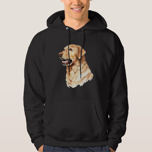 Cute Labrador Retriever Dog Portrait Lab  Owner Mo Hoodie (Framsida)