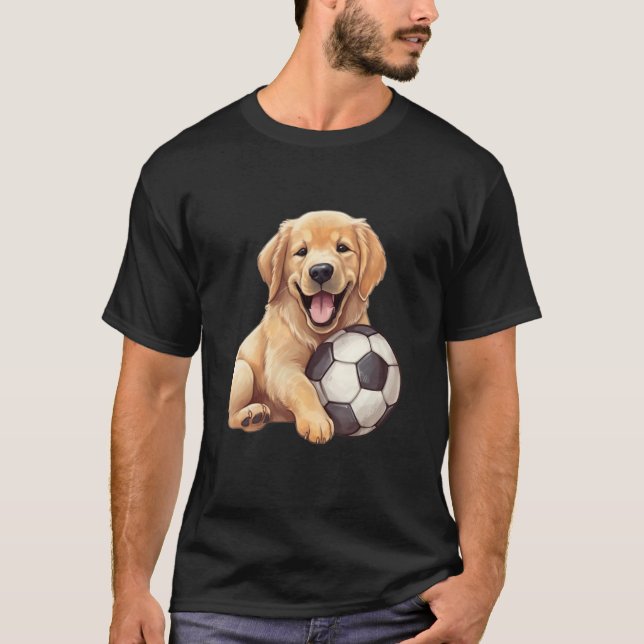 Cute Labrador Retriever Dog with a Soccer Ball Foo T Shirt (Framsida)