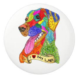 Cute Labrador Retriever Door Knob - Ceramic Knopp