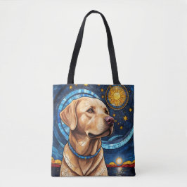 Cute Labrador Retriever-glaset Himmel Sol Tygkasse