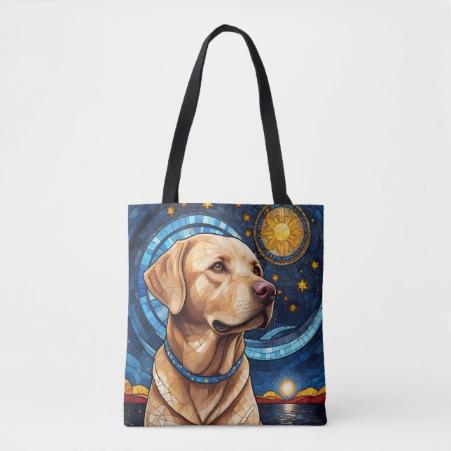 Cute Labrador Retriever-glaset Himmel Sol Tygkasse (Framsida)