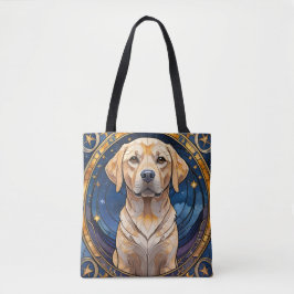 Cute Labrador Retriever Glass Natten Himmel Tygkasse