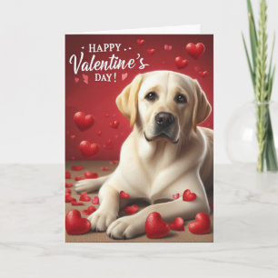 Cute Labrador Retriever Hund Glad Alla hjärtans da Helgkort