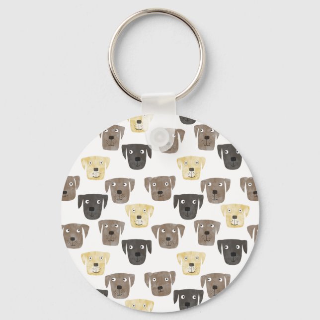Cute Labrador Retriever Hund Nyckelring (Framsida)