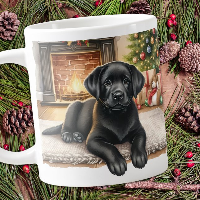 Cute Labrador Retriever jul-Helgdag Puppy Jumbo Mugg (Skapare uppladdad)