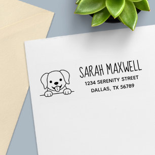 Cute Labrador Retriever Pet Adress Självfärgande Stämpel