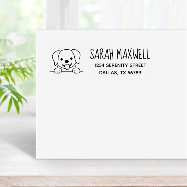 Cute Labrador Retriever Pet Adress Stämpel (Skapare uppladdad)