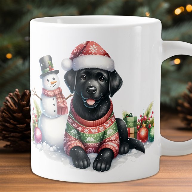 Cute Labrador Retriever Puppy Hund jul Jumbo Mugg (Skapare uppladdad)