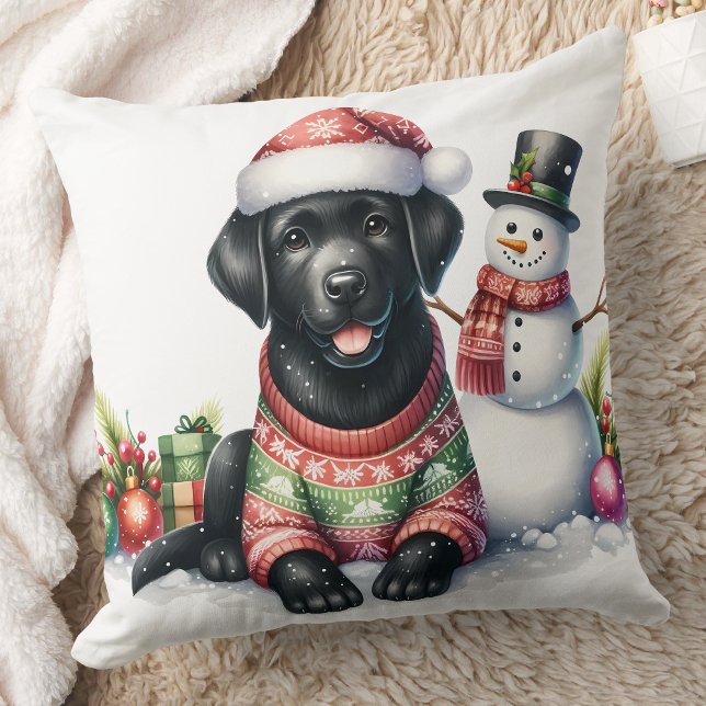 Cute Labrador Retriever Puppy Hund jul Kudde (Skapare uppladdad)