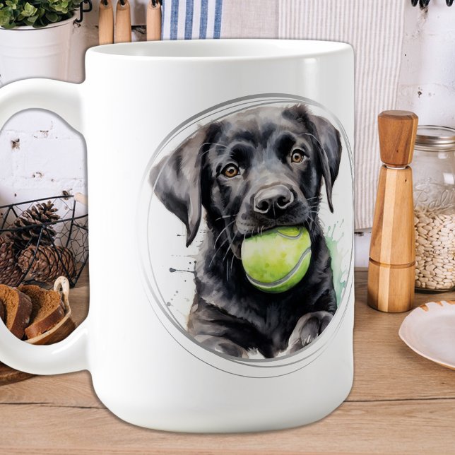 Cute Labrador Retriever Puppy Hund Kaffemugg (Skapare uppladdad)