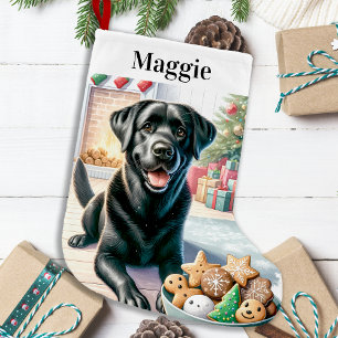 Cute Labrador Retriever Santa Cookies Hund älskare Liten Julstrumpa