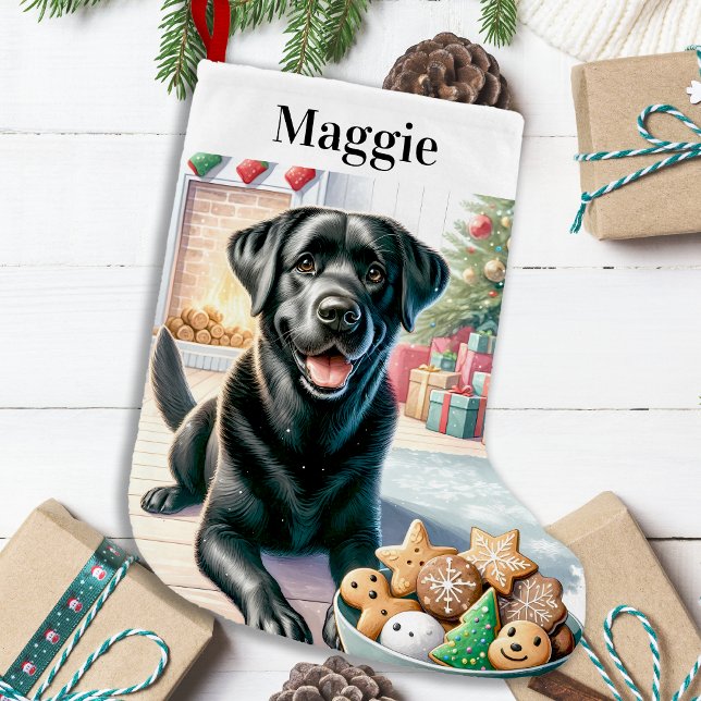 Cute Labrador Retriever Santa Cookies Hund älskare Liten Julstrumpa (Skapare uppladdad)