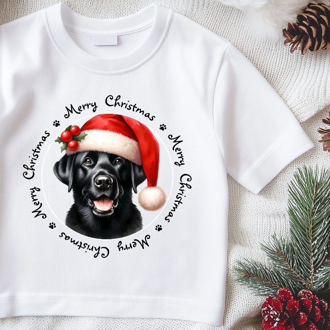 Cute Labrador Retriever Santa Hund-familjjulen T Shirt (Skapare uppladdad)