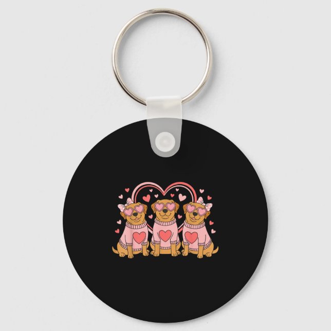 Cute Labrador Valentines Heart Dog Lover Men Women Nyckelring (Framsida)