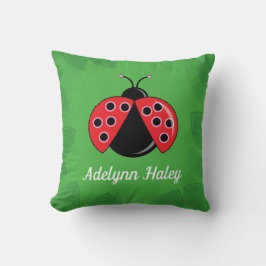 Cute Lady Bug Baby Birth Stats Throw Pillow Kudde