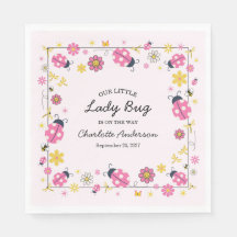 Cute Lady Bug Pink Girl Baby Shower