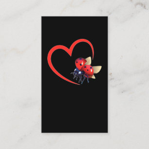 Cute Ladybeetle Heart Ladybug Visitkort