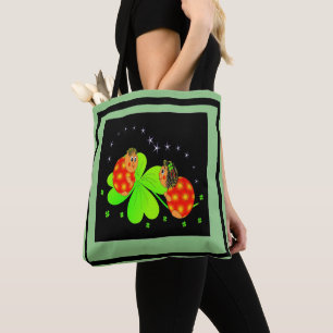 Cute Ladybird Shamrock Tote Bag Tygkasse