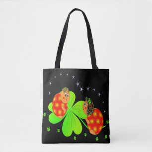 Cute Ladybird Shamrock Tote Bag Tygkasse