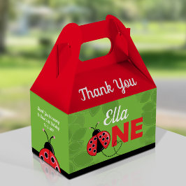 Cute Ladybug 1:a födelsedag Party Gable Box för fl Presentaskar
