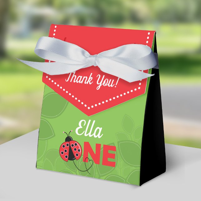 Cute Ladybug 1:a födelsedagspartiets favoritruta f Presentaskar (Skapare uppladdad)