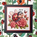 Cute ladybug älskare insekt<br><div class="desc">Cute ladybug älskare insekt keramisk panel</div>