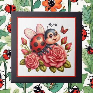 Cute ladybug älskare insekt kakelplatta