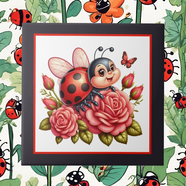 Cute ladybug älskare insekt kakelplatta (Skapare uppladdad)
